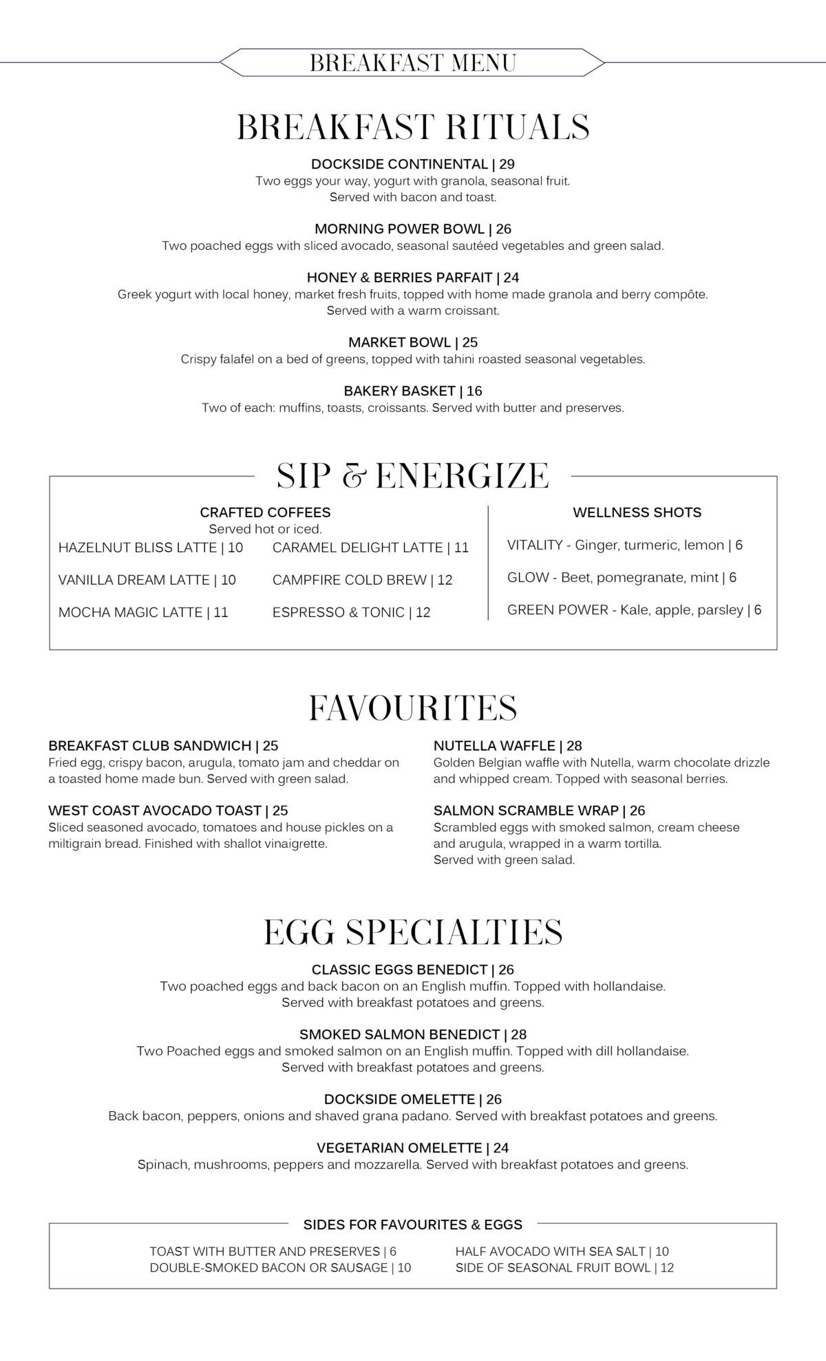 Breakfast Menu